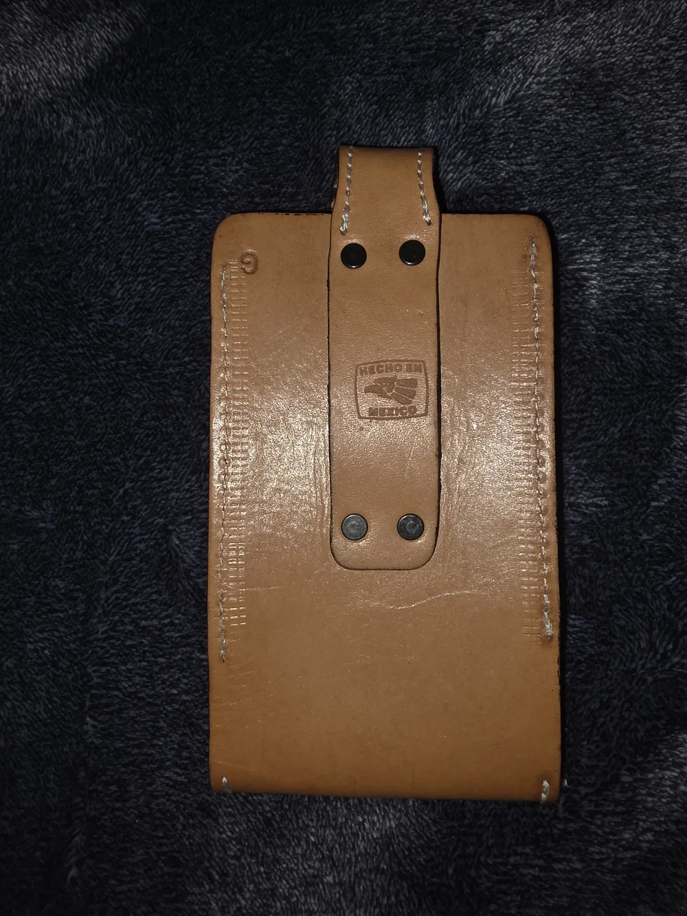 Tooled Leather Phone Case with Floral Design - Tan